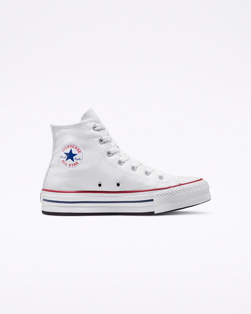 Pantofi Platforma Fete Converse Chuck Taylor All Star Lift Inalti Albi Rosii Inchis Bleumarin | RO CDLYV951